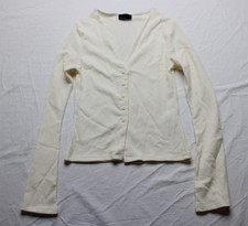 ASOS DESIGN Women's Button-Up Long Sleeve Ruffle Edge Top CN6 Ivory Small NWT