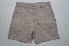 Vintage Y2K Carhartt Mens 36 Faded Canvas Above Knee Relaxed Fit Shorts Beige