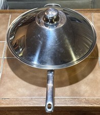 Royal Prestige 14โ Stainless Steel Wok Pan Dome Lid USA Made Vintage Cookware