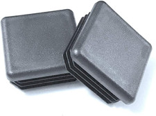 2" Black Plastic Plugs for Square Tubing by Package of 4