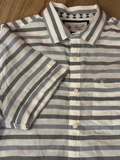 Original Penguin By Munsingwear Men's Striped Short Sleeve Button Up Shirt Large