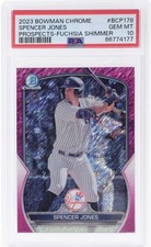 2023 Bowman Chrome SPENCER JONES Fuchsia Shimmer Refractor /199 PSA 10 #BCP-178