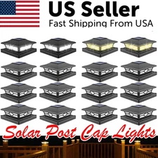 4-16Pack Solar Post Cap Light For 4x4/6x6 Outdoor LED Deck Cap Fence Light