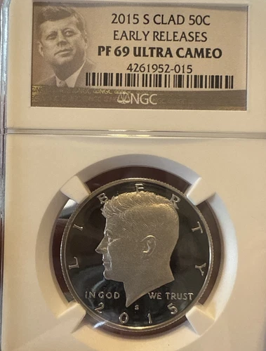 2015 S CLAD 50c EARLY RELEASES NGC PF 69 ULTRA CAMEO KENNEDY HALF DOLLAR COIN