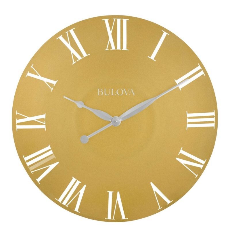 BULOVA LARGE DECORATIVE 24" CURVED WALL CLOCK   CALLED THE "LEXINGTON"-  C4870