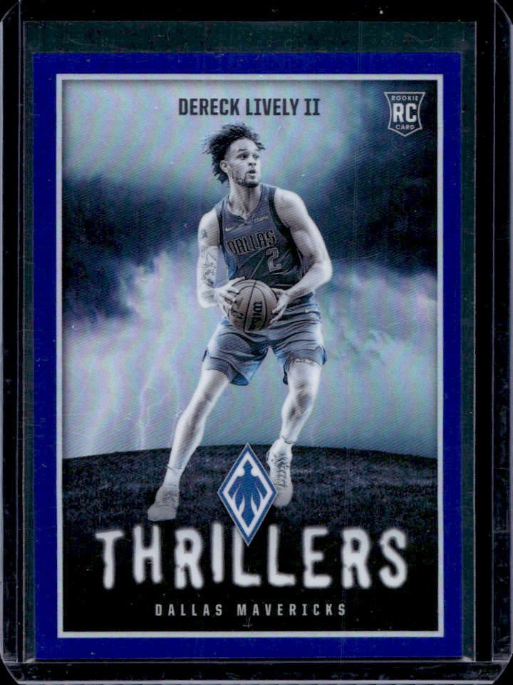 2023-24 Panini Phoenix Dereck Lively II Thrillers Blue RC #4/25 #6 Mavericks