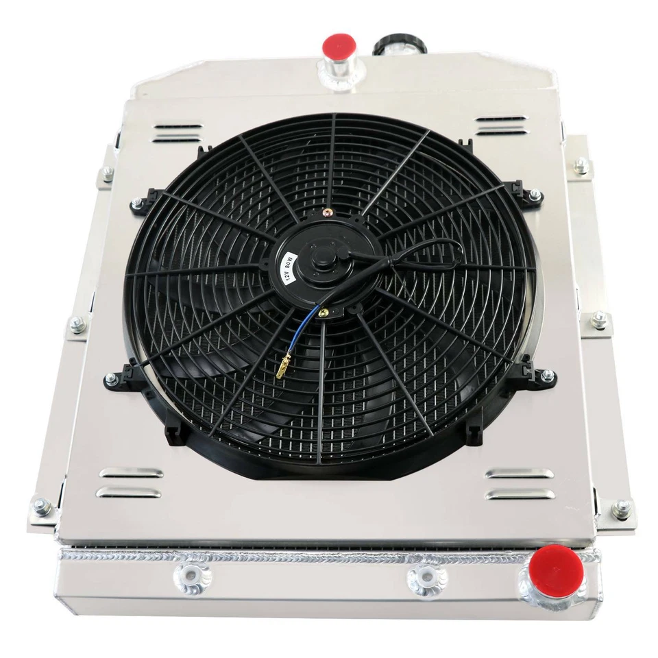 3 Row Aluminum Radiator+Shroud Fan for 1947-1954 Chevrolet TRUCK 3100 I6 Foto 3 de 4