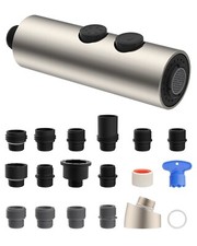 Hibbent Metal Pull Down Kitchen Faucet Head Replacement with 15 Adapters Chrome