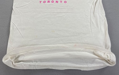 Vintage 1980s Hard Rock Cafe Toronto Graphic T-Shirt Pink Neon Green Retro Sz L - Picture 13 of 20