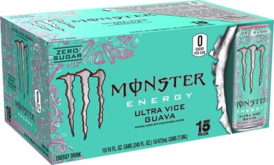 Monster Ultra Vice Guava 0カロリー　未開封　48本 Monster Energy Ultra Vice Guava, Sugar Free Energy Drink, 16 Ounce