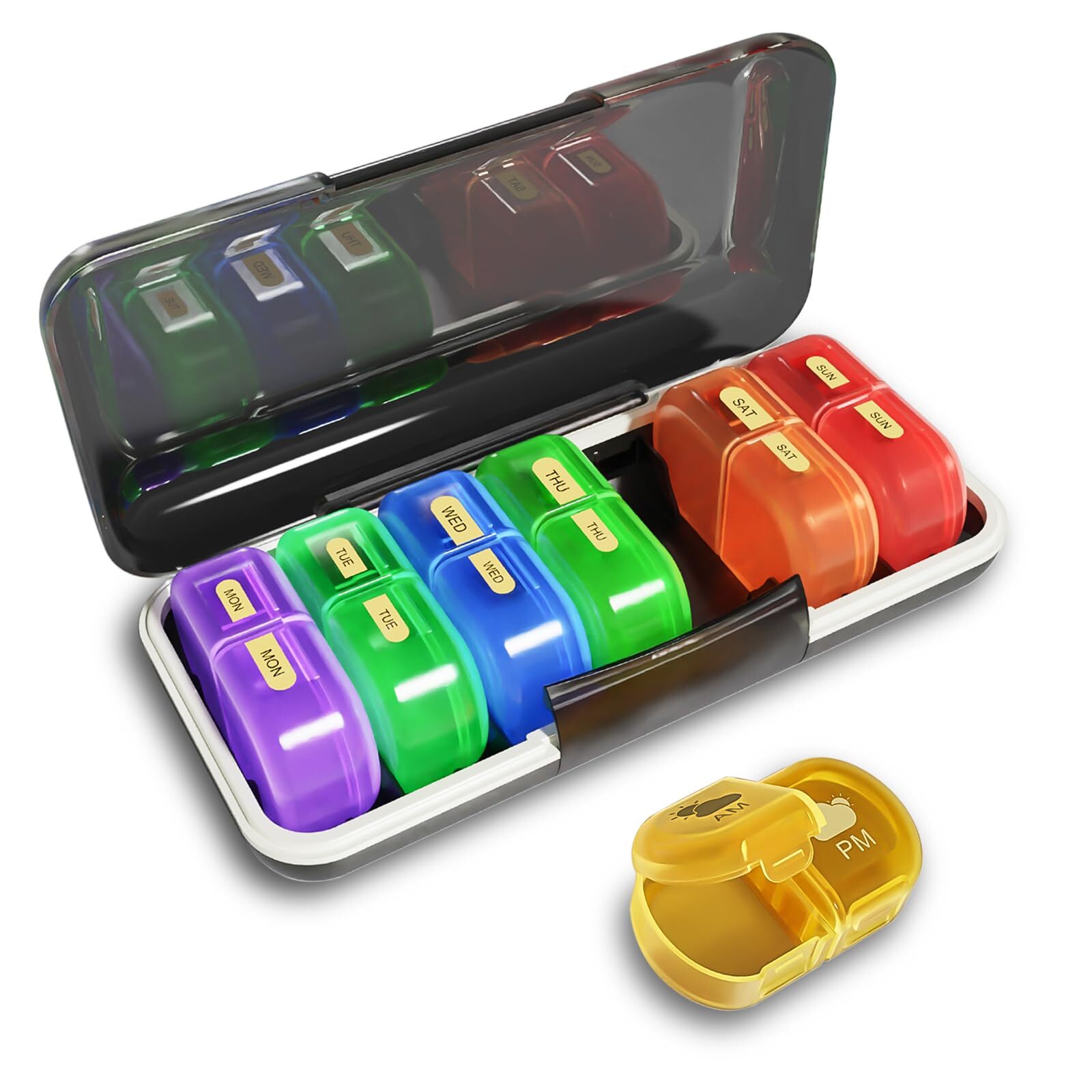 Weekly Pill Organizer, AM PM Pill Organizer 7 Days 2 Times a Day, 14 Days Det...