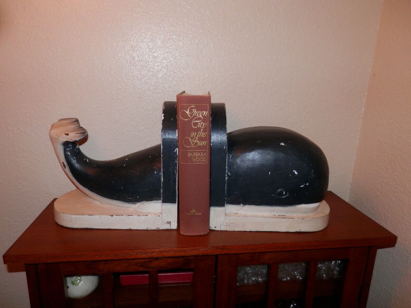 Large Rustic Heavy Solid Wood Regular dealer Whale Cheap sale 10 lbs Bookends -