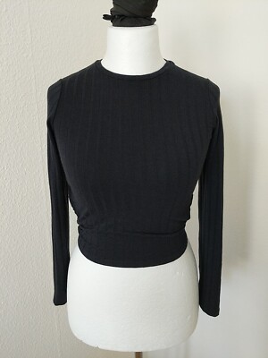 Stradivarius Damen Pullover schwarz Größe XS Rückenfrei