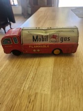 1950s Hayashi Mobil Gas Tin Toy Tanker Truck Made in Japan Mobilgas Vtg