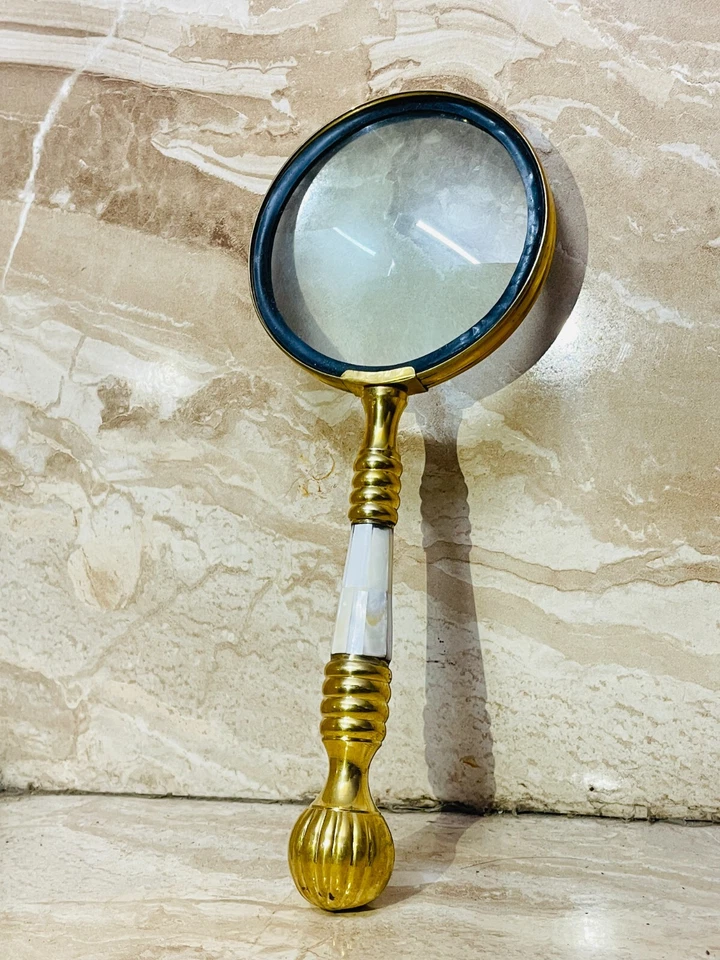 Ancienne loupe en laiton maritime vintage poignée en résine robuste - Photo 4/4