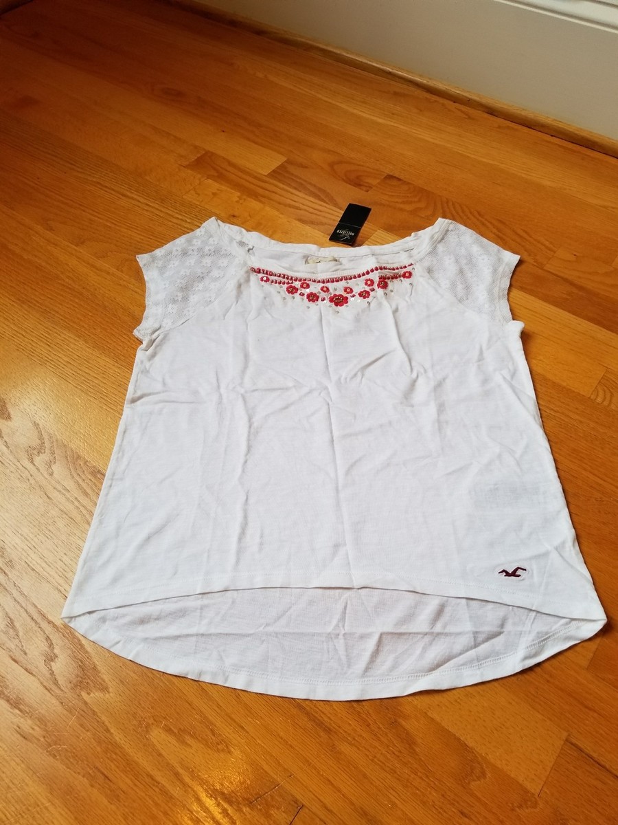 NWT Hollister Easy Fit Bay Shore Top Tee White Small