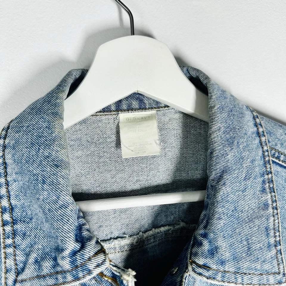 True Vintage Old Navy Denim Jacket Original 90’s Tag Size Women’s Large - Image 3 of 4