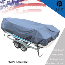 Gray Heavy 600D Marine Grade Polyester Canvas Trailerable Waterproof  Boat Cover