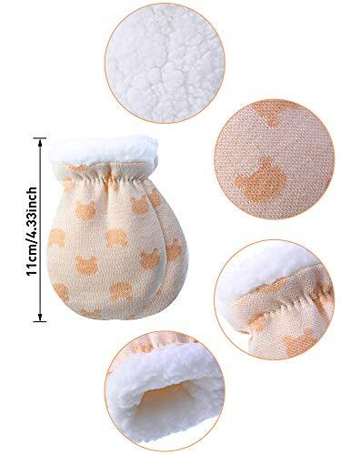 3 Pairs Newborn Mitten Gloves Baby Winter Mittens Warm Infant Cotton Mittens - Afbeelding 3 van 7