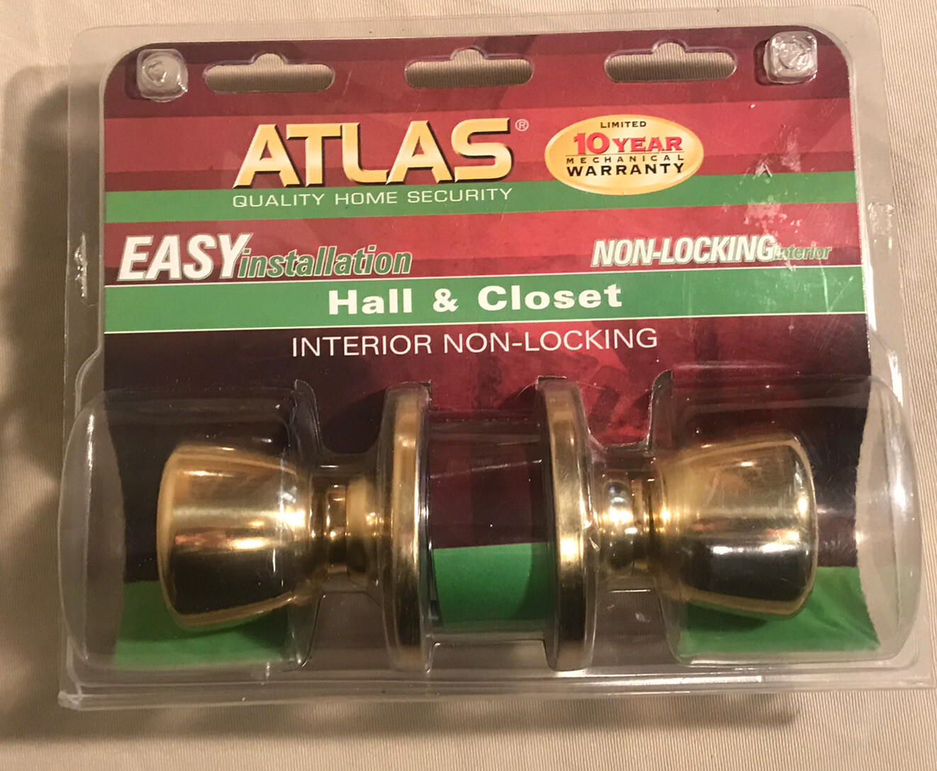Lot 2 Atlas Door Knob Hall Closet Passage Interior NonLocking Doorknob NEW eBay