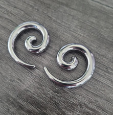 Pair Surgical Steel Ear Spirals Tapers Plugs Gauges earrings gauge hanger metal