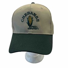 CHEBANSE AG & GRAIN Hat Cap Ear of Corn Tan Fabric Green Bill Snapback Otto Hat