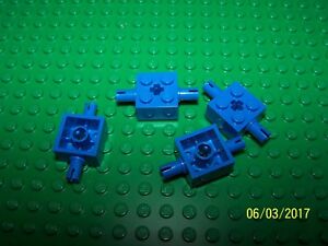 LEGO Parts No 30000 QTY 10 Blue Brick 2 x 2 w Pins and Axle Hole