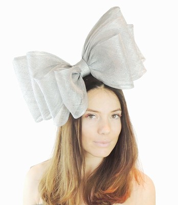 Metallic Silver Fascinator for Ascot 