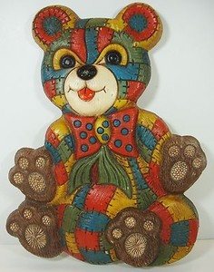 Foam Craft 3D Teddy Bear Wall Hanging Quilted Look 1979 Nursery Decor | eBay