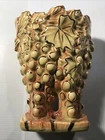 McCoy Grapes & Leaves Pottery Vase-Yellow & Gold- 9" high