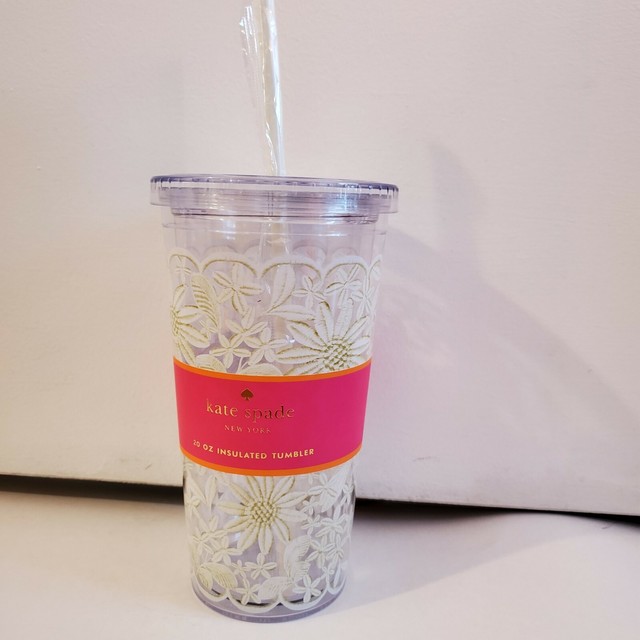 Kate spade 20 Oz insulated Daisy travel Tumbler Cup eBay