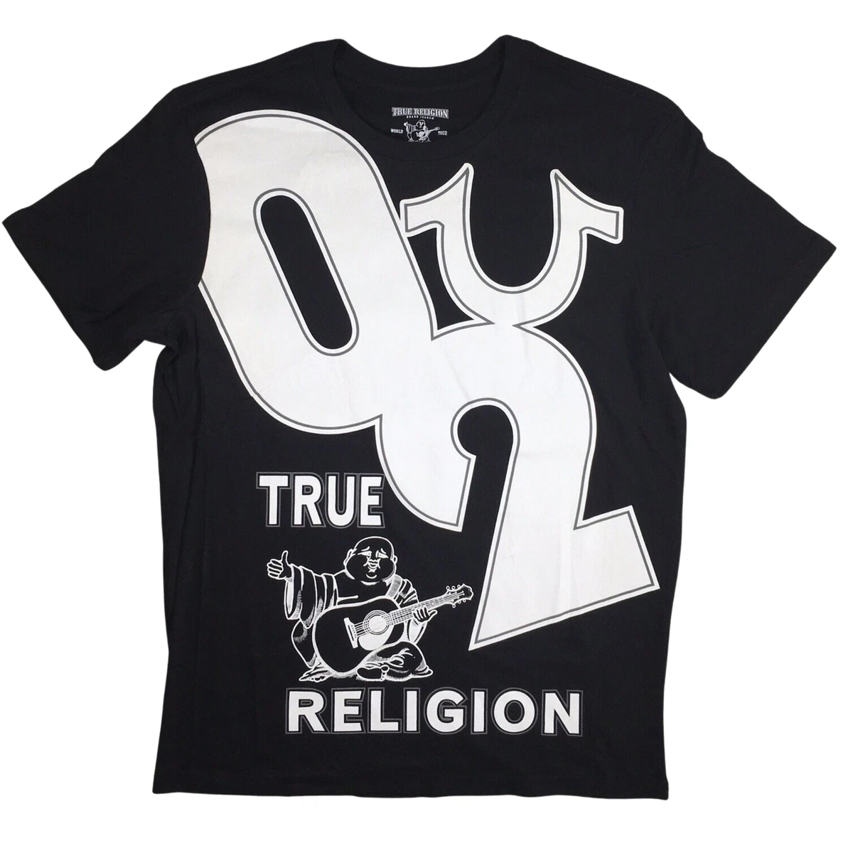 Mens True Jeans Graphic Tee Buddha T-Shirt Black Small | eBay