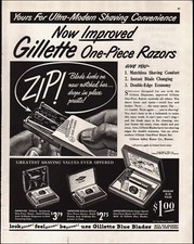 1948 Vintage ad Gillette Blue Blades retro Shaving Art Price RARE  02/09/23