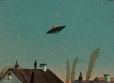 Anime ufo painting artwork sky Play Gaming Mat Desk