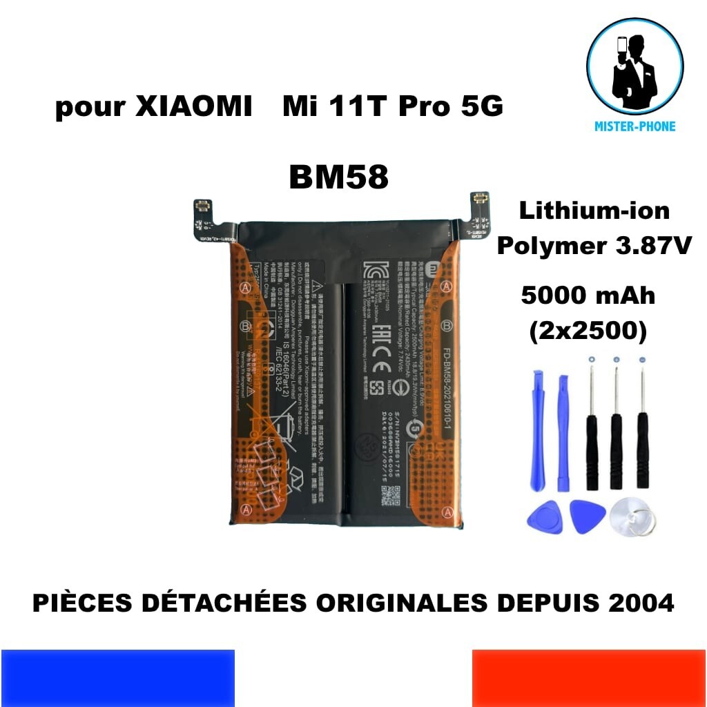 BATTERIE ORIGINE BM58 OEM XIAOMI MI 11T Pro 5G 2107113SG 5000 mAh