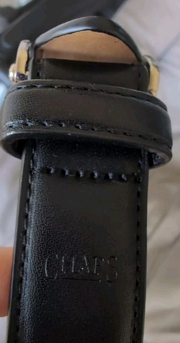 NEW - CHAPS: Boys Black, Faux Leather Belt With Silver Buckle, Size S 22/24 - Picture 4 of 4