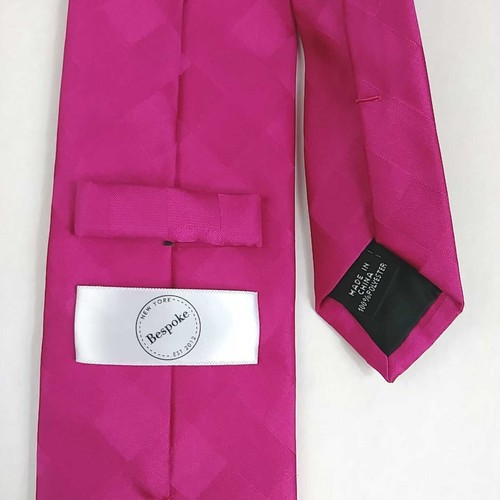 Neu mit Etikett maßgeschneiderte rosa karierte Polyesterkrawatte 3 x 59 Barbiecore - Bild 2 von 3