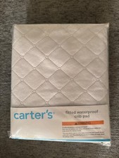 Carters Waterproof Fitted Crib Mattress Pad and Toddler Bed Protecter