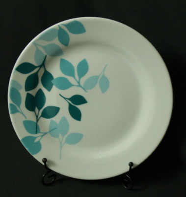 The Cellar Linden SALAD PLATE (1 of 4 available) Aqua Leaves Macy's 9''