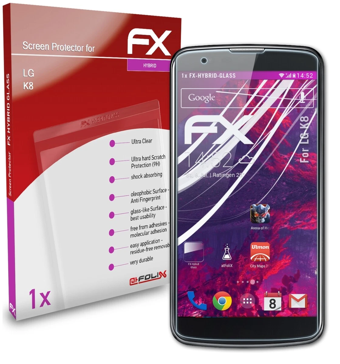 2 Pacchi Proteggi Schermo Per LG K8 2017 – Pellicola In Vetro Temperato 0,26mm HD, 9H Anti Graffio (Solo Parte Piatta, Non Full Cover)