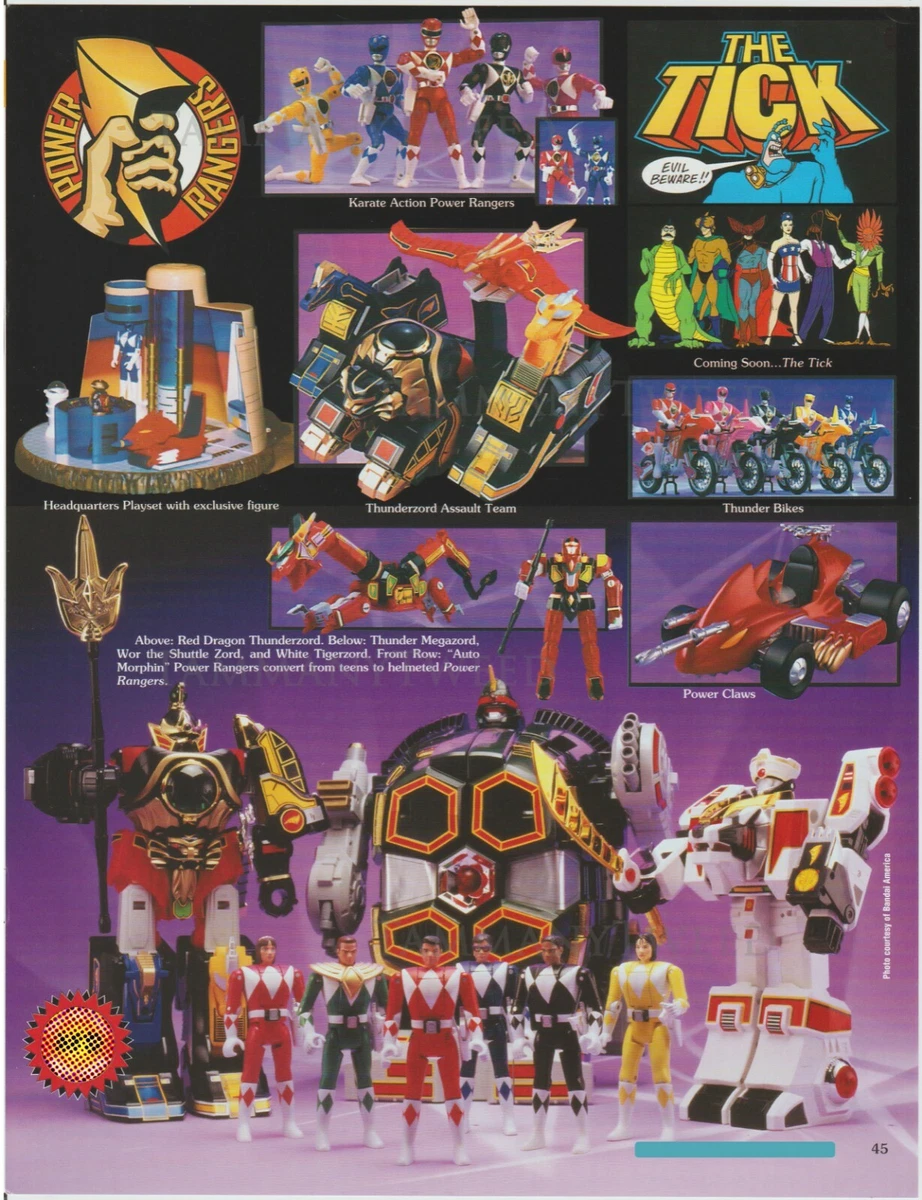 Power Rangers MMPR Thunder Zords etc Vintage 90s Toys Print Ad