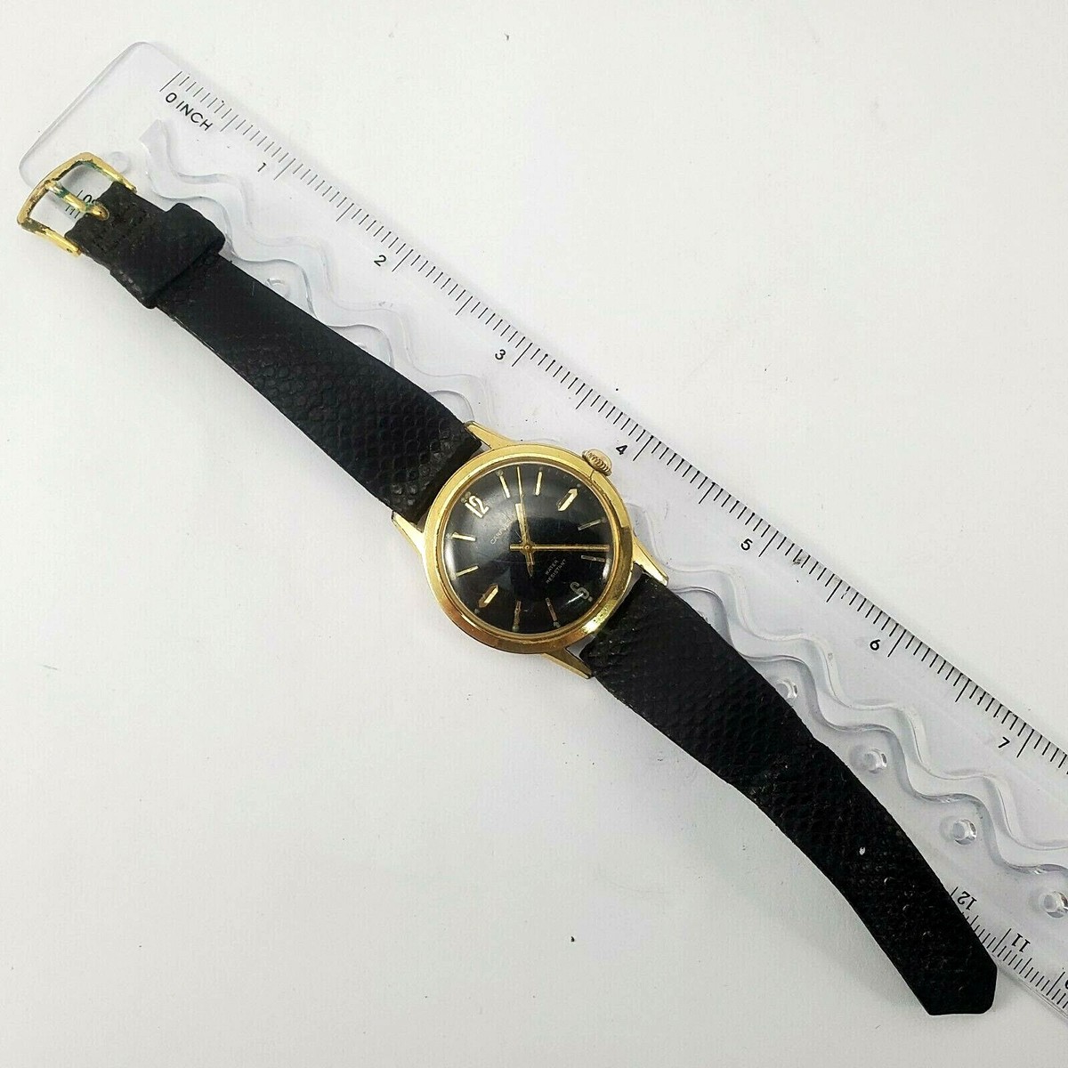 Vintage Wrist Watch 1970s Caravelle by Bulova N3 Gold-tone Case w