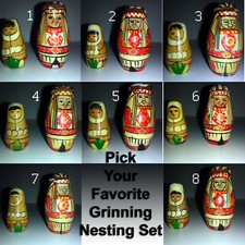 Matryoshka Russian Nesting Wood Dolls Set of 2 Great for Baby Shower Gifts 2.25"