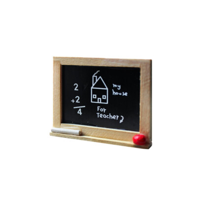 2PC 1:12 Scale Dollhouse Miniature Writing Pad Wooden Blackboard Accessories
