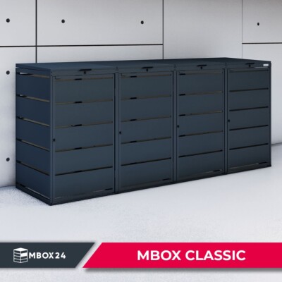 MBOX24 Classic Mülltonnenbox Mülltonnenverkleidung 4er 120L