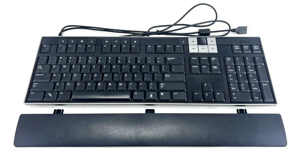 Nuevo teclado multimedia Dell U473D con cable con reposamanos extraíble (AMX) Foto 2 de 3
