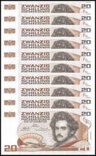 Austria 20 Schilling, 1986, P-148, UNC X 10 PCS