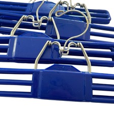 VTG 90s Lot 4 Tamor Bright Cobalt Blue Plastic Clamp Pant Skirt Clothes Hangers