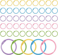 Metal Binder Rings 30Mm, 50 Pcs Paper Binding Book Binder Rings Colorful Loose L