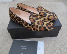 JCREW J. CREW women Leopard Calf Hair Smoking Loafers Flats Shoes 8 NEW
